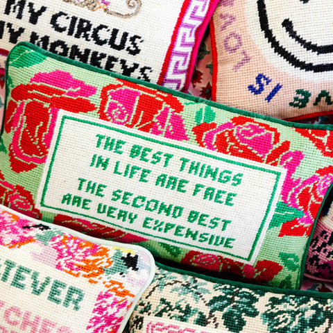 Furbish Expensive Needlepoint Pillow