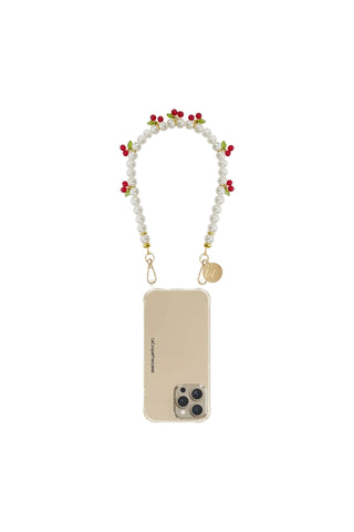 La Coque Francaise - Short White Cherry Necklace 40 cm