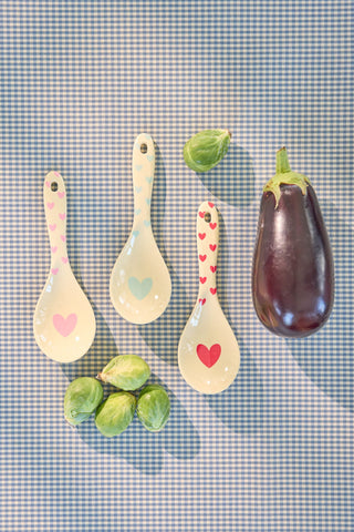 Rice Favorite Hearts Melamine Salad Spoon Piece