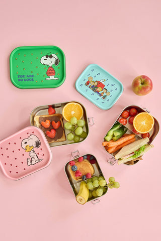 Rice Snoopy Print Stainless Steel Large Lunch Box with Moveable Divider (1400ml)