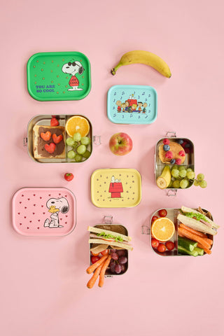 Rice Snoopy Print Stainless Steel Large Lunch Box with Moveable Divider (1400ml)