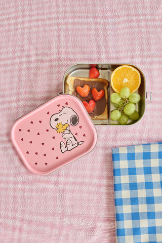 Rice Snoopy Print Stainless Steel Large Lunch Box with Moveable Divider (1400ml)
