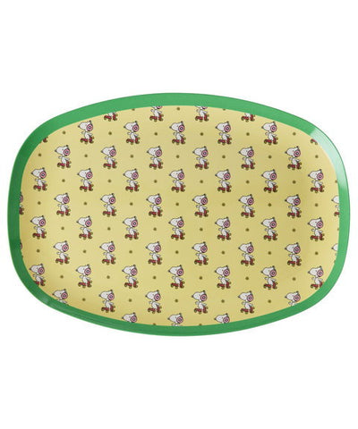 Rice Snoopy Print Melamine Rectangular Dinner Plate