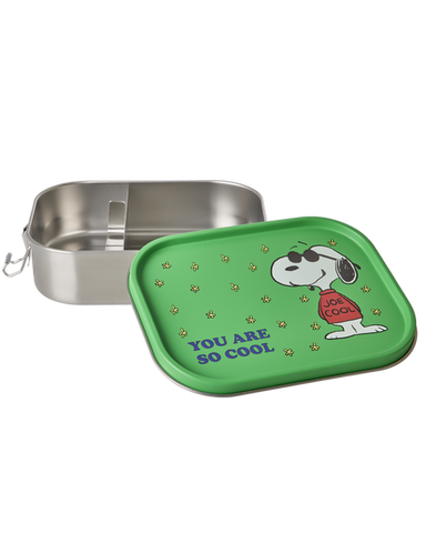 Rice Snoopy Print Stainless Steel Large Lunch Box with Moveable Divider (1400ml)