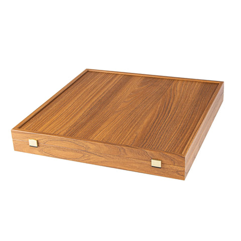 Manopoulos - Walnut Burl Chess Set - 50x50cm with Staunton Chessmen (8.5cm King)