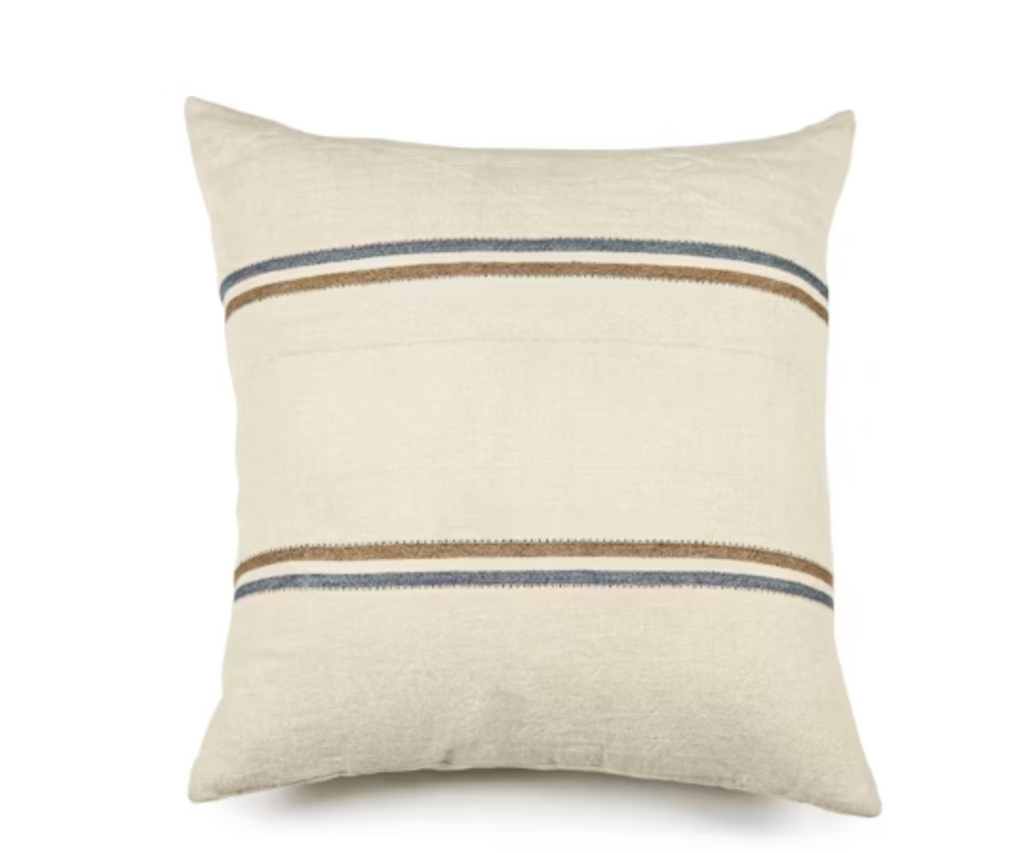 Libeco Auburn Pillow Cover 63cmx63m Stripe Made in Belgium