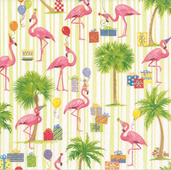Caspari Party Flamingos Paper Luncheon Napkins