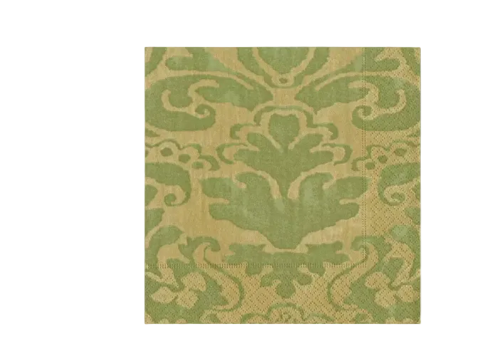 Caspari Palazzo Paper Cocktail Napkins in Moss Green