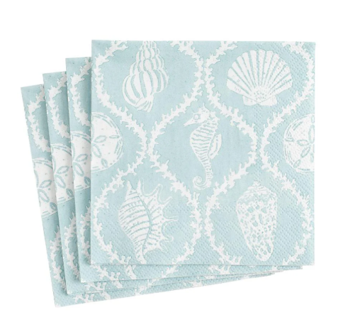 Caspari Seychelles Paper Napkins in Aqua