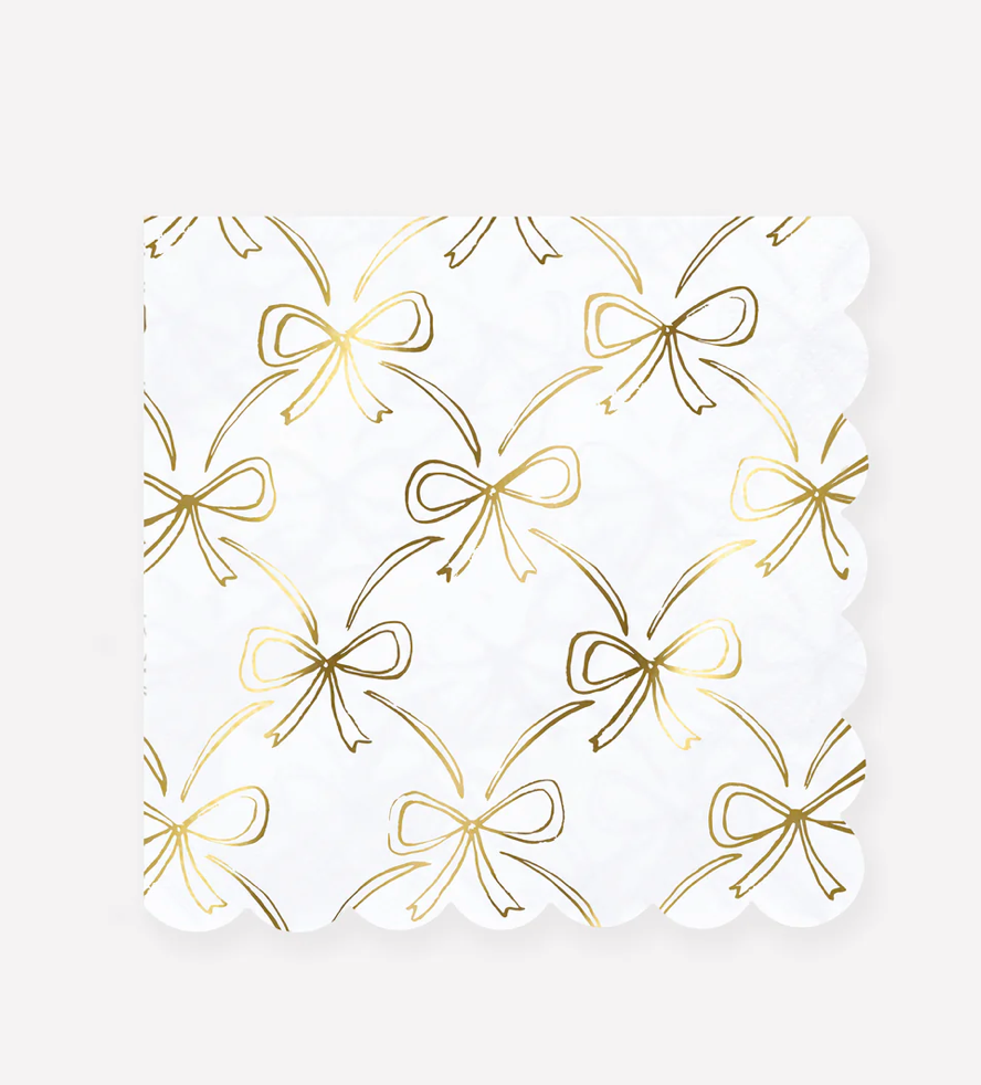 Meri Meri Gold Bow Small Napkins (x 16)