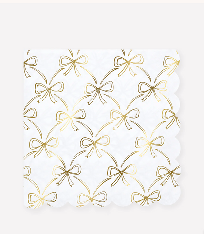 Meri Meri Gold Bow Large Napkins (x 16)