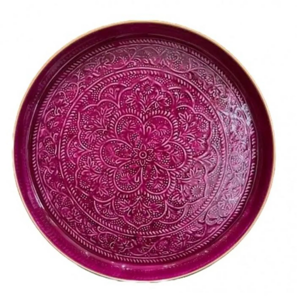 Bazardeluxe Berbere Wide Tray Burgundy
