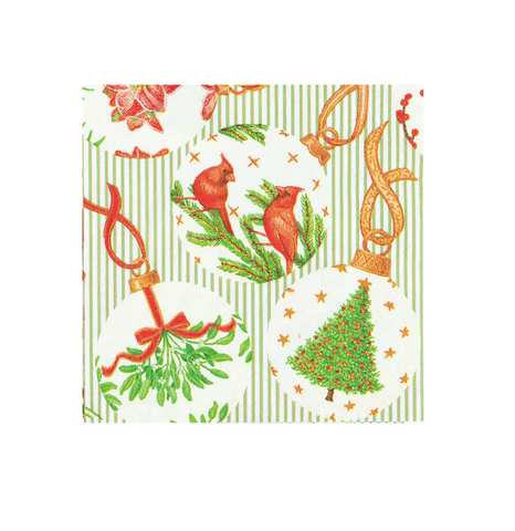 Caspari Botanical Ornaments Napkin Cocktail