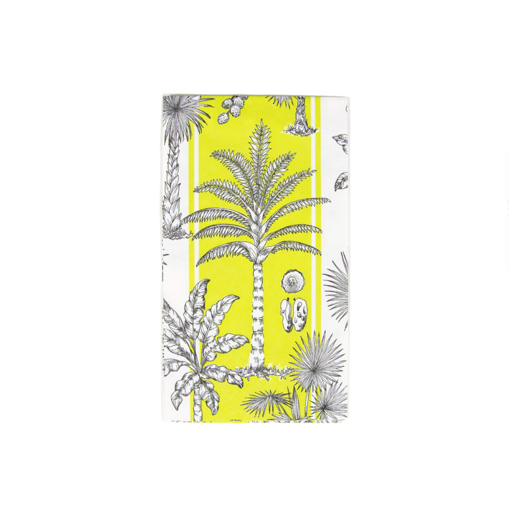 Caspari Southern Palms Green/White Guest Towel