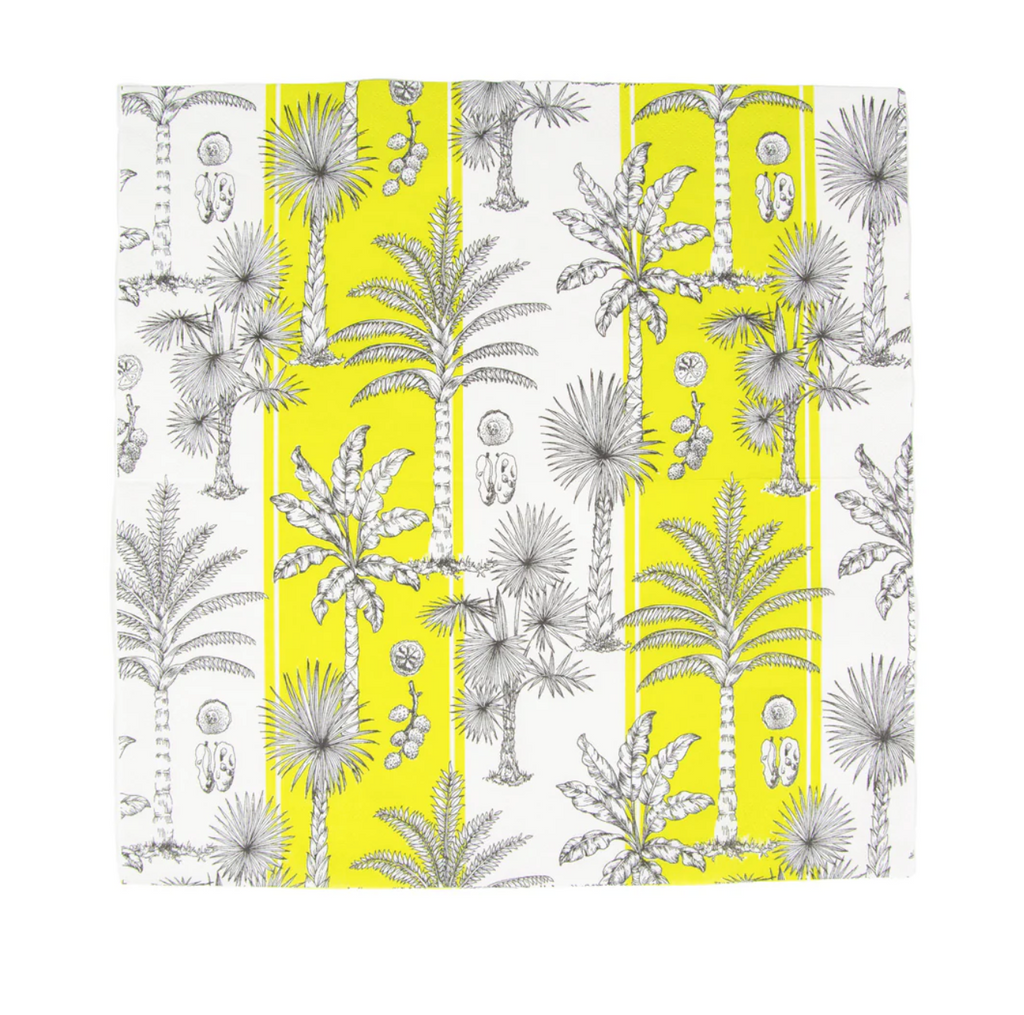 Caspari Southern Palms Green/White Napkin Luncheon