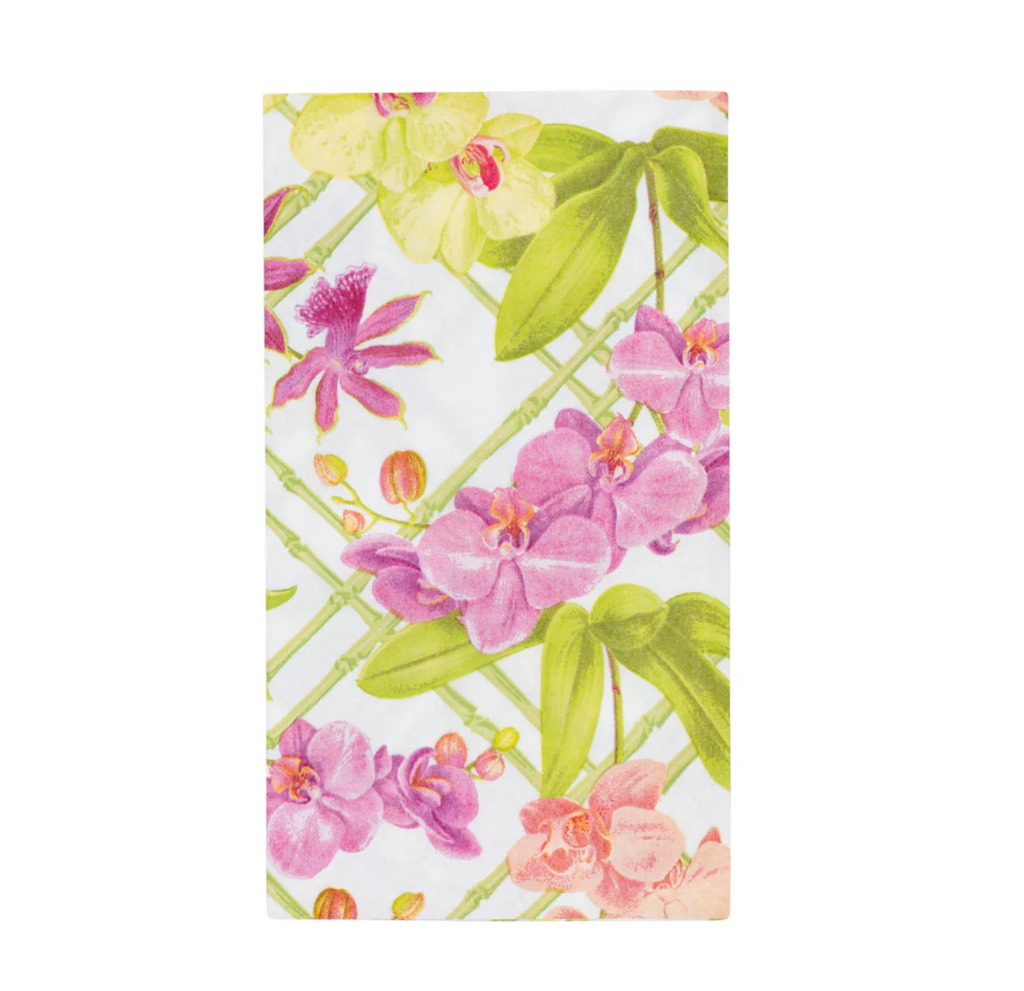 Caspari Orchid Conservatory Guest Towel