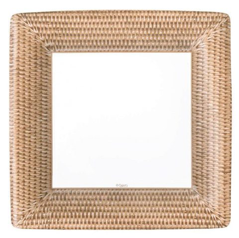 Caspari Square Rattan Dinner Plates