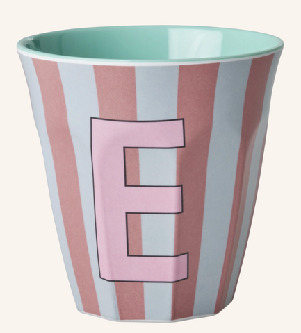 Rice Melamine Cup 250ml - Girl Stripes Alphabet