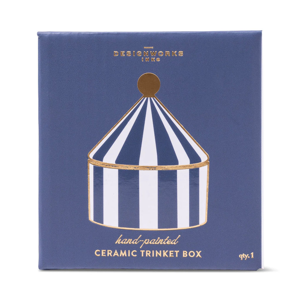 Gentlemen's Hardware Ceramic Trinket Box - Navy Stripe