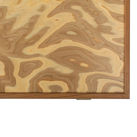 Manopoulos - Handcrafted Olive Burl Backgammon Set with Olive Wood Checkers 48x26cm