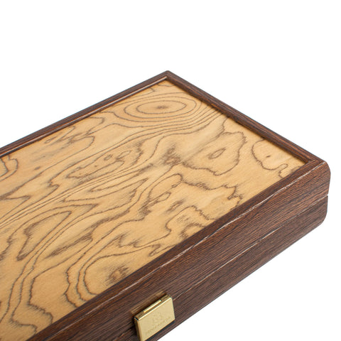 Manopoulos - Handcrafted Walnut Burl Backgammon Set 20x12cm