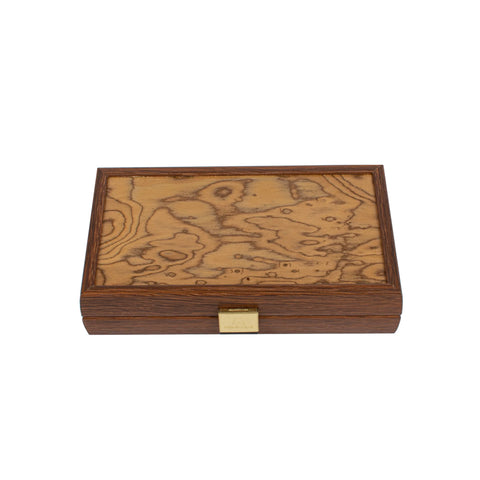 Manopoulos - Handcrafted Walnut Burl Backgammon Set 20x12cm