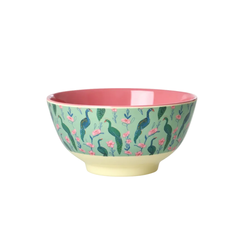 Rice Peacock Power Melamine Bowl