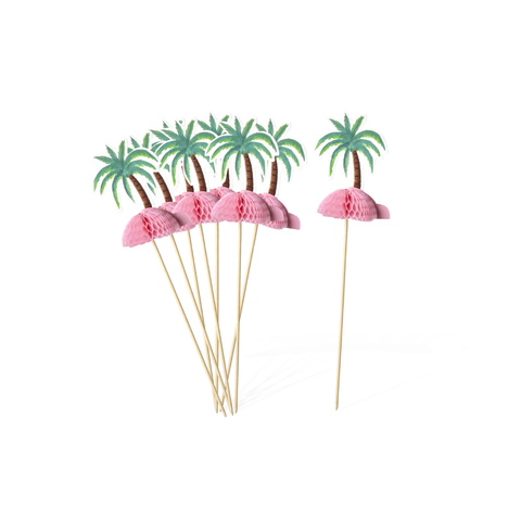 Rice Party Picks in Palm Tree Shape - 8 Pcs