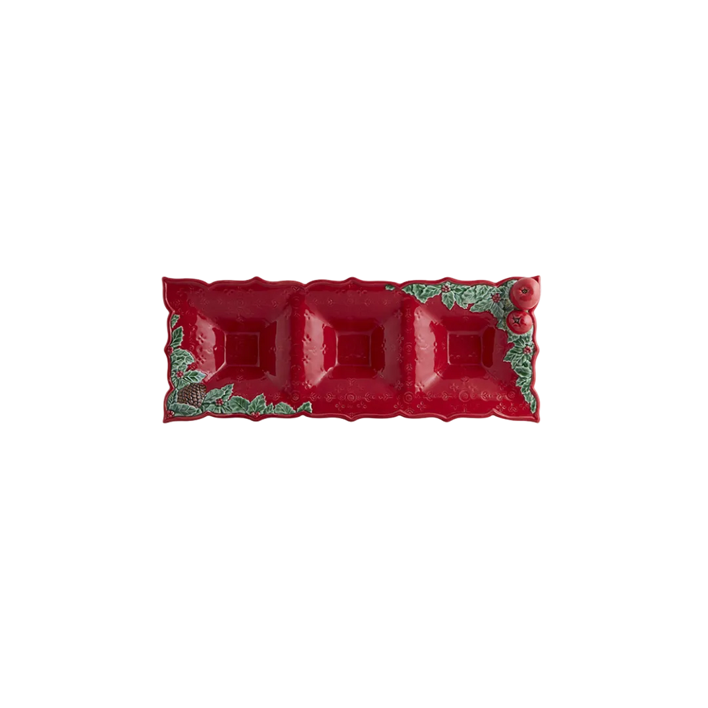 Bordallo Pinheiro Christmas Garland Appetizers Tray