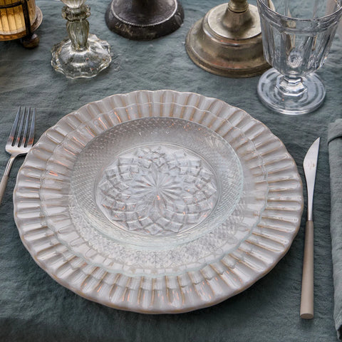 Cristal Glass Salad Dessert Plate 21cm