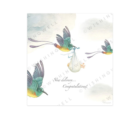 Wishing Well Greeting Card Baby New Delivery Congratulations!