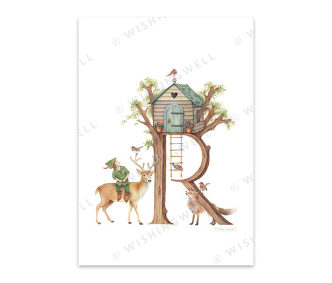 Wishing Well Alphabet Greeting Card
