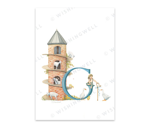Wishing Well Alphabet Little Greeting Card