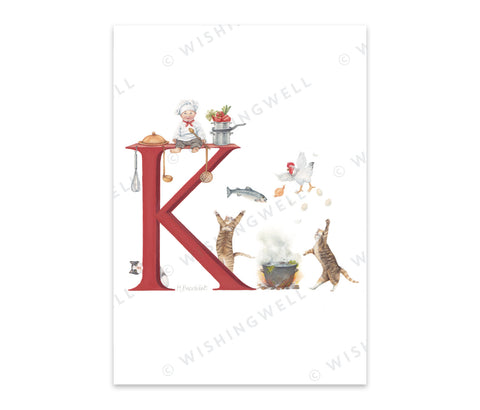 Wishing Well Alphabet Greeting Card