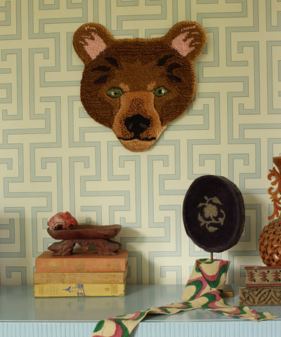 Archie Check Bear Head Rug XS