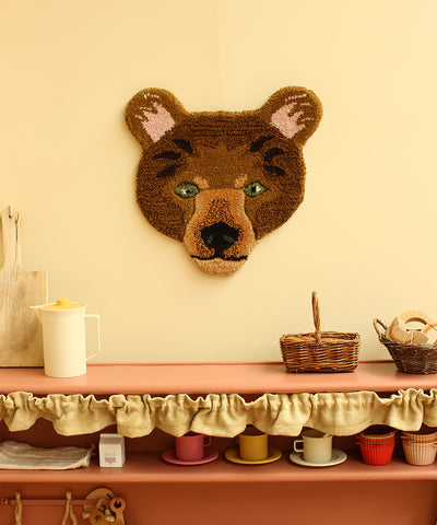 Archie Check Bear Head Rug XS