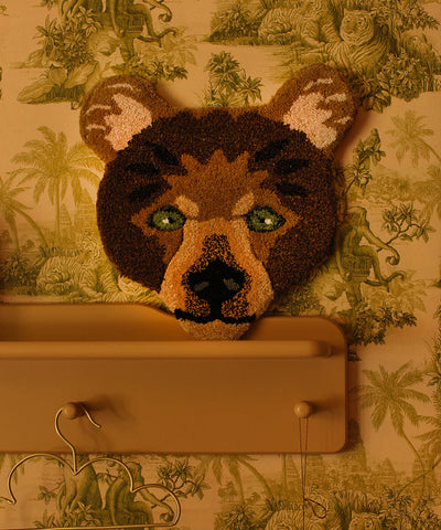 Archie Check Bear Head Rug XS