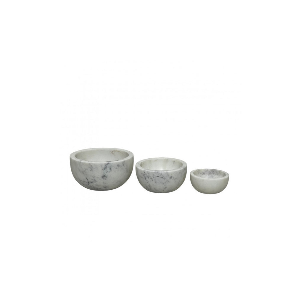 Bazardeluxe White Marble Nesting Bowls Set of 3