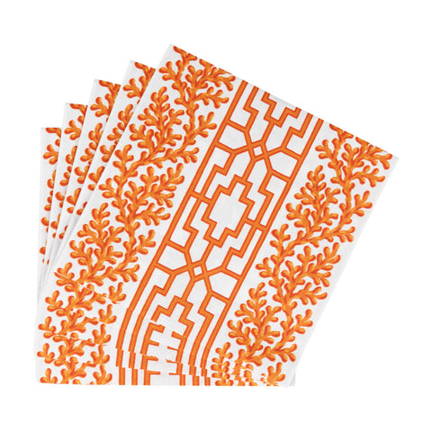 Caspari Coral And Trellis Coral Napkins