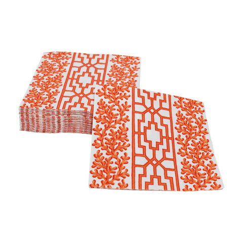 Caspari Coral And Trellis Coral Napkins