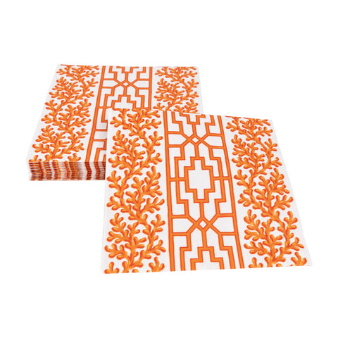 Caspari Coral And Trellis Coral Napkins