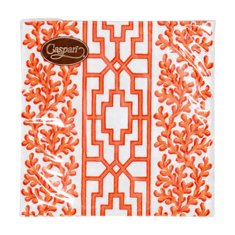 Caspari Coral And Trellis Coral Napkins
