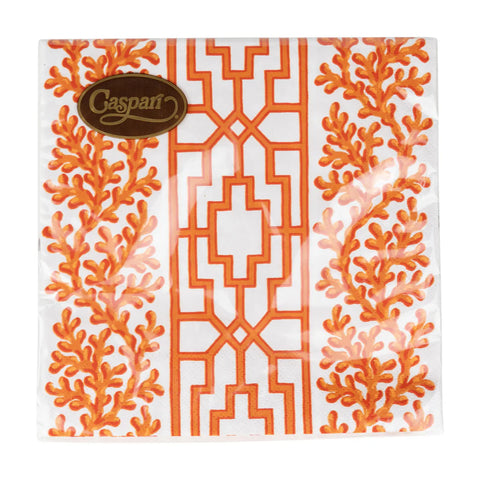 Caspari Coral And Trellis Coral Napkins