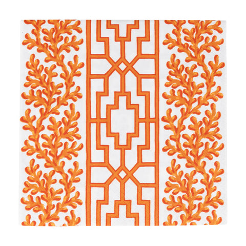 Caspari Coral And Trellis Coral Napkins