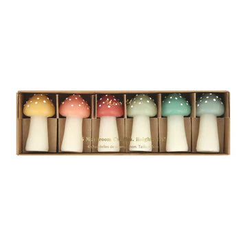 Meri Meri Rustic Mini Mushroom Candles (x 6)