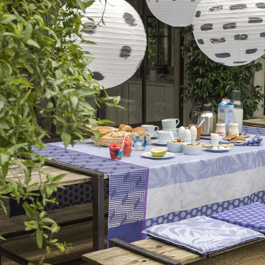 Le Jacquard Francais Nature Urbaine Blue Cotton Tablecloth