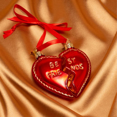 Christmas Tree Hanging Ornament Set of Best Friends Heart – 8.5 cm