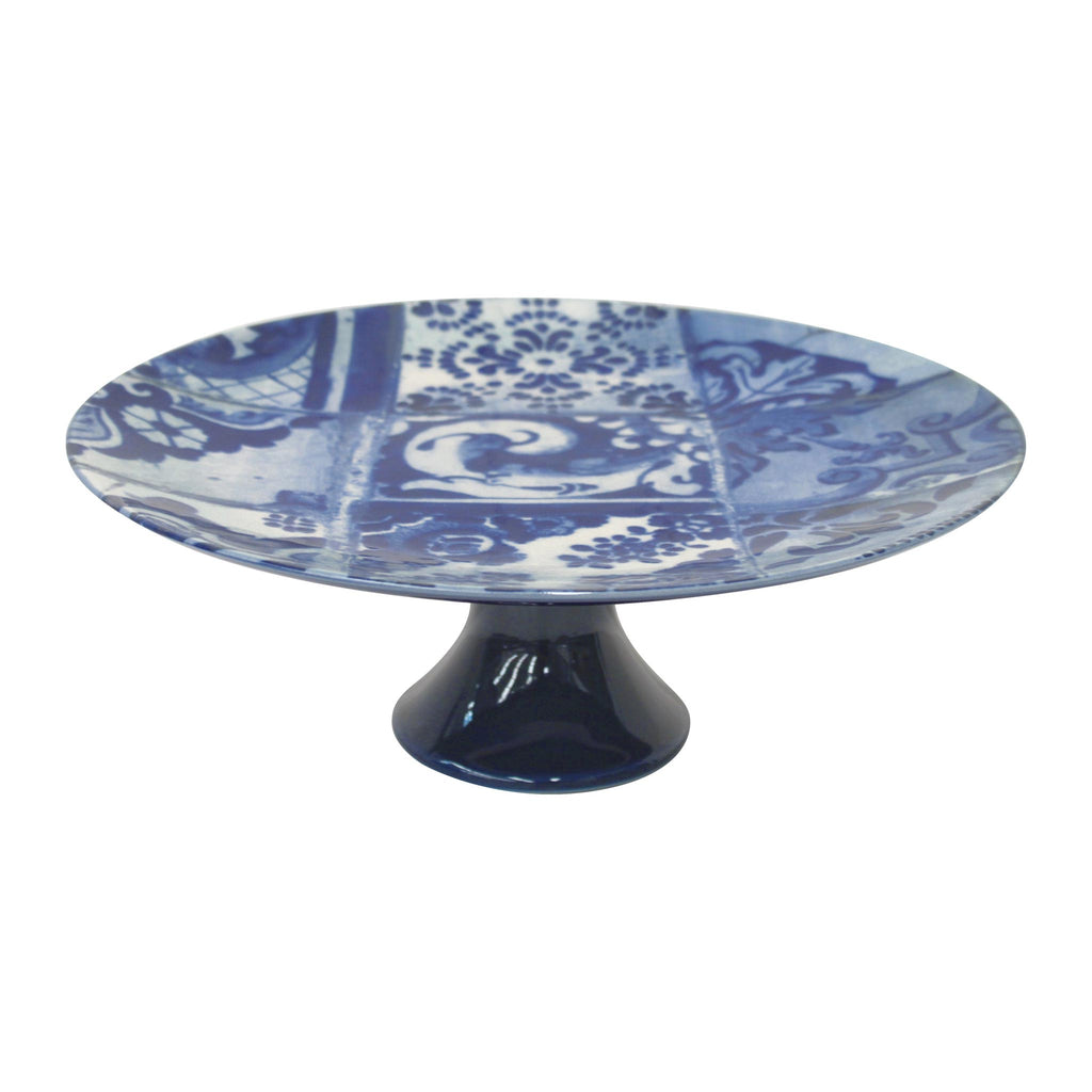 Lisboa Cake Stand in Blue Tile - 34 cm