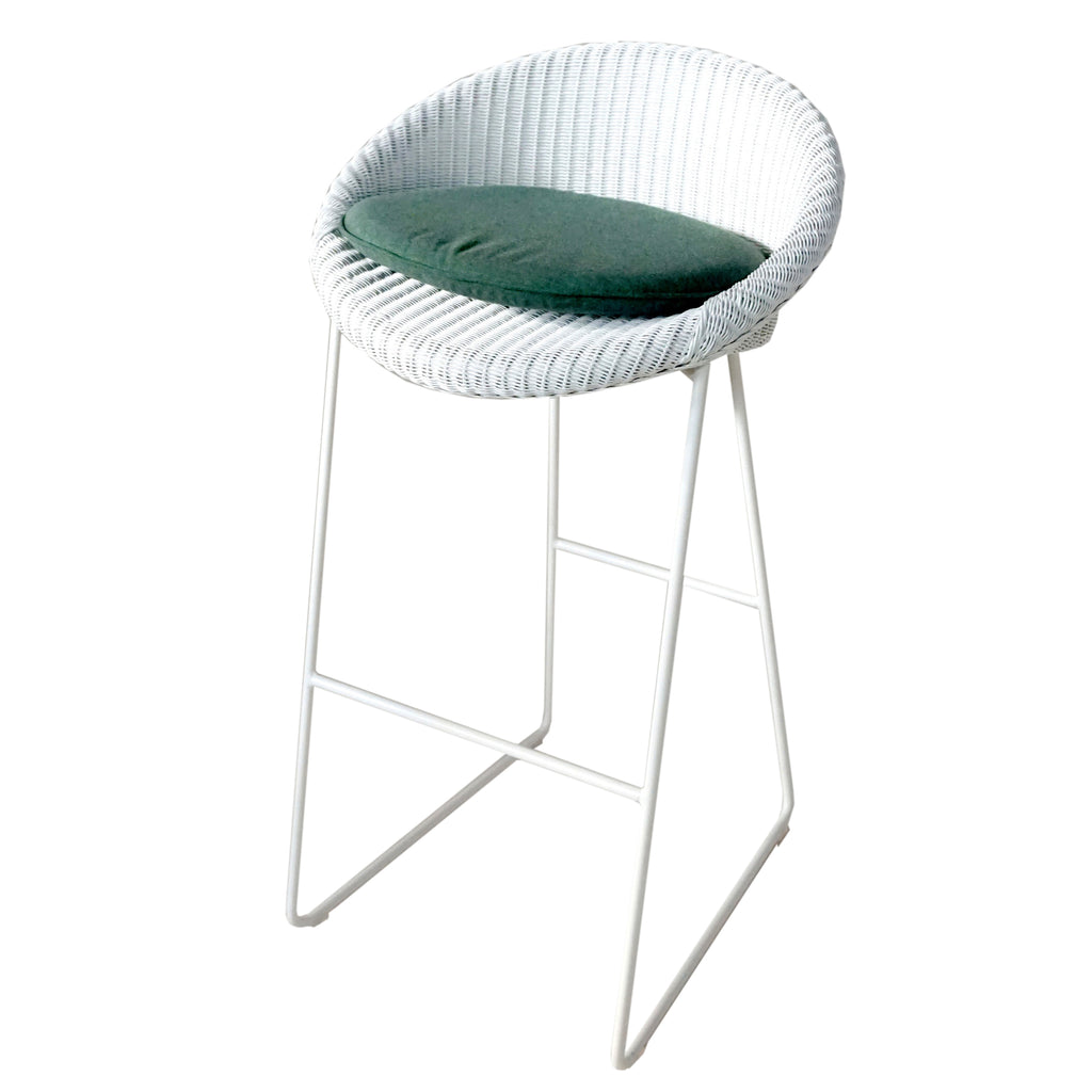 bar stool Joe in white Lloyd's loom