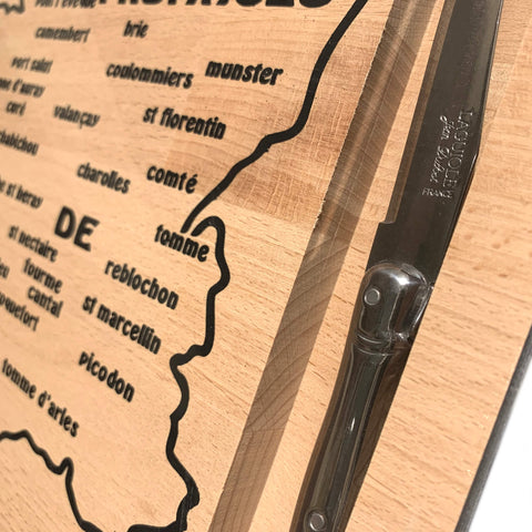 Laguiole Jean Dubost French Map Cheese Board & Knife